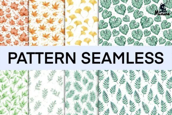 8 Leaf Pattern - Watercolor Style