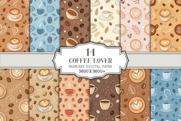 Coffee Lover Seamless Pattern Bundle: A Creative Resource for Design Enthusiasts