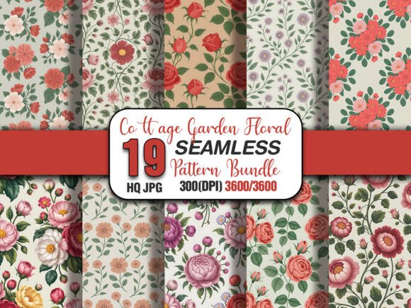 Cottage Garden Floral Pattern Bundle