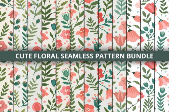 Cute Floral Seamless Pattern Bundle