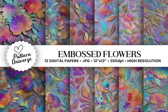 Embossed Floral Seamless Pattern: A Versatile Design for Creative Projects