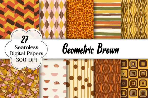 Geometric Brown Seamless Papers: A Versatile Design Resource