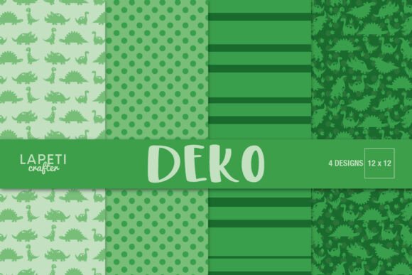 Green Dinosaur Digital Paper for Creative Projects