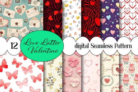 Love Latter Valentine Seamless Pattern