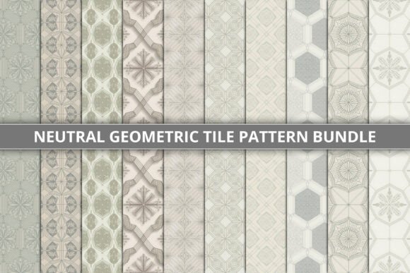 Neutral Geometric Tile Pattern Bundle