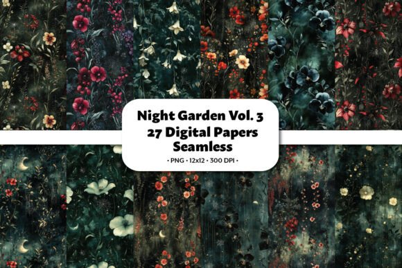 Night Garden Seamless Pattern Vol.3