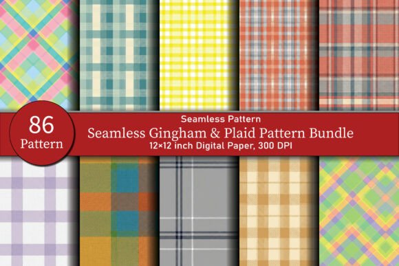 Seamless Gingham Plaid Pattern Bundle: A Creative Resource for Designers and Crafters