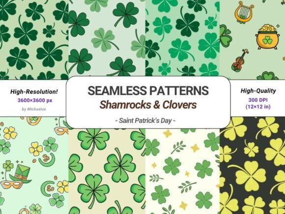 Shamrocks Clovers Saint Patrick's Luck: A Lucky Addition to Your Designs