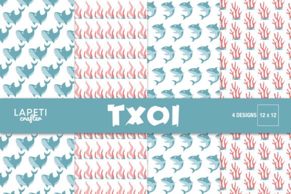 Shark Ocean Digital Paper 12x12: A Creative Resource for Ocean-Themed Projects