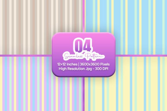 Soft Blue Pastel Stripe Pattern Set