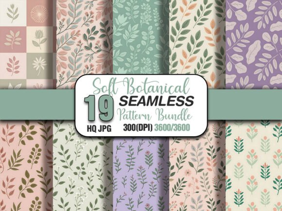 Soft Botanical Leaf Pattern Bundle