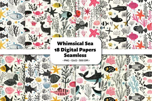 Whimsical Sea Seamless Pattern Vol.1